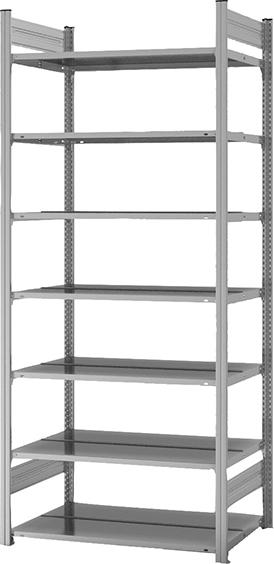 Grundregal NEUTRAL, zerlegt HZG 23610 DA, 7 Böden 2350x600x1000mm verzinkt