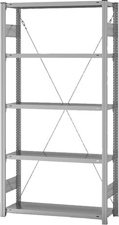 Grundregal NEUTRAL, Edelstahl 5 Böd. 2000x300x1000 mm