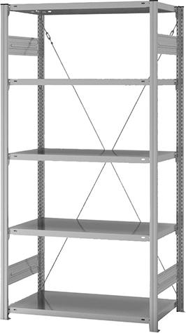 Grundregal NEUTRAL, Edelstahl 5 Böd. 2000x500x1000 mm