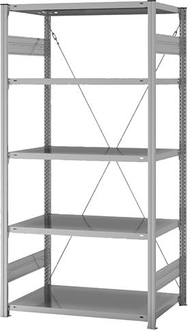 Grundregal NEUTRAL, Edelstahl 5 Böd. 2000x600x1000 mm
