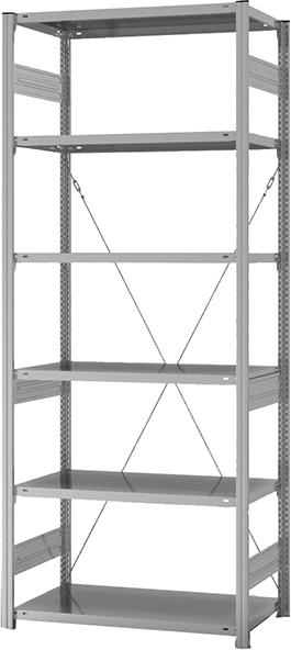 Grundregal NEUTRAL, Edelstahl 6 Böd. 2500x500x1000 mm