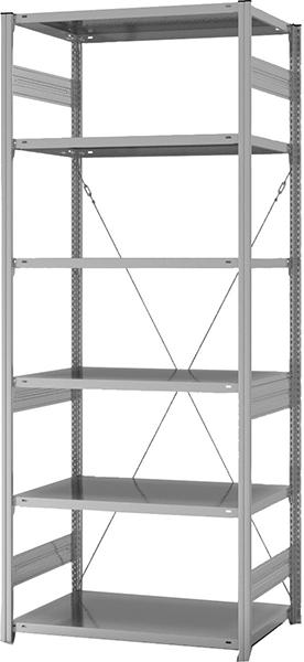 Grundregal NEUTRAL, Edelstahl 6 Böd. 2500x600x1000 mm