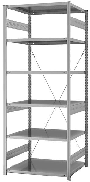 Grundregal NEUTRAL, Edelstahl 6 Böd. 2500x800x1000 mm