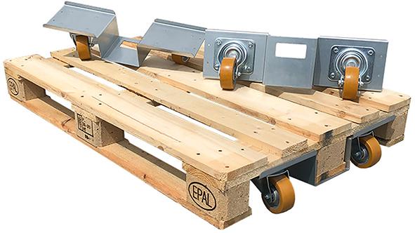 Europaletten-Roller-Set NEUTRAL, (2Stk.) je 2 Lenk rollen ø 100 mm