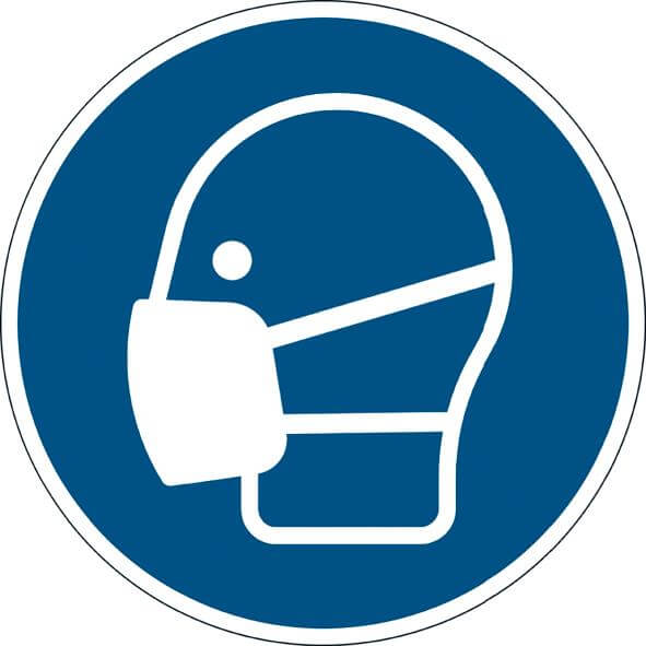 Gebotsaufkleber DURABLE, "Maske benutzen" Ø430mm ablösbar
