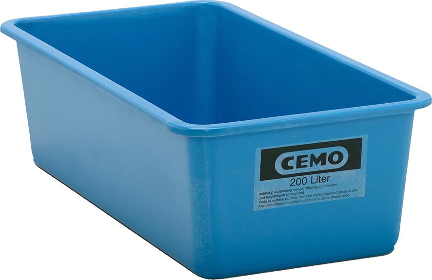 Rechteckbehälter CEMO, 200 Liter blau, flach
