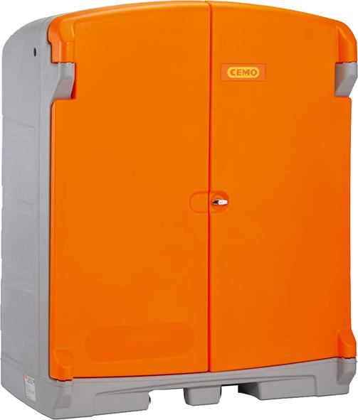 PE-Gefahrstoffdepot CEMO, 220/2Gehäuse grau / Türen orange