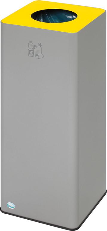Wertstoffsammler VAR, WSG Quadro 79, silber besch., Aufsatz gestanzt, gelb (1023) besch.