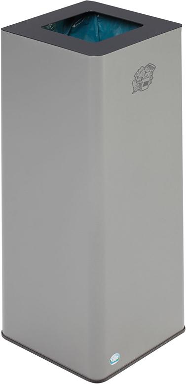 Wertstoffsammler VAR, WSG Quadro 79, silber besch., Aufsatz anthrazit (7021) besch.