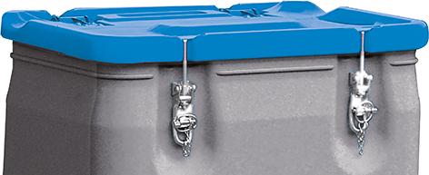 Mobil-Box CEMO, 170 l Box grau / Deckel blau