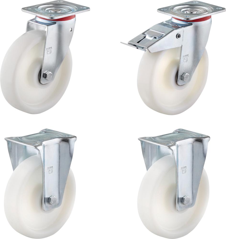 2 NEUTRAL, Lenk-und Bockrollen 1350kg Tragkraft Rotherm