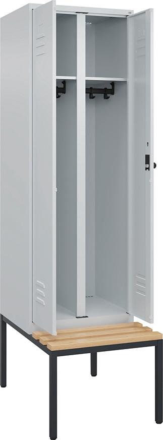 Garderobenschrank CP, B600xT815xH2120 Korpus RAL 7035 LichtgrauTüren RAL 7035 Lichtgrau
