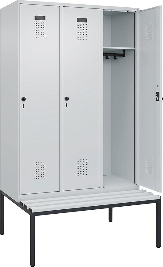 Spind CP, Evolo PLUS 3 Abteile H2120xB1200xT815mm 7035 7035 /P1G/7021P_DKB