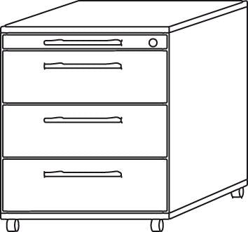 Container HAMMERBACHER, Ahorn 42,8x58x59 cm 3SL