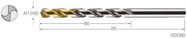Spiralbohrer PREMUS GP, DIN 338, HSS-TiN