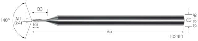 Kleinstbohrer VHM MIKRON, VHM, 3 × A11, eXedur RIP