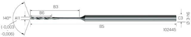 Kleinstbohrer MIKRON, VHM, 20 × A11