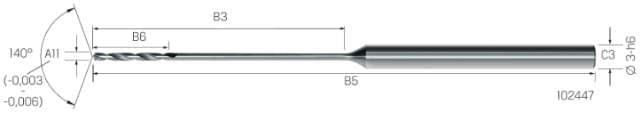 Kleinstbohrer MIKRON, VHM, 30 × A11