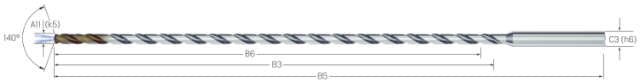 Kleinstbohrer VHM MIKRON, MIKRON TOOL, CrazyDrill Cool SST-Inox, 40 × A11, eXedur SNP, mit Innenkühlung