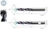 High-performance drill PREMUS GP, solid carbide TiAlN shank form HA 3 × A11 with internal cooling