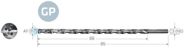 Hochleistungsbohrer VHM PREMUS GP, GP, 20 × A11, TiAlN, HA