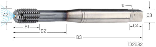 Maschinengewindeformer PREMUS, HSSE-Co8, TiCN, mit Schmiernut, IKZ