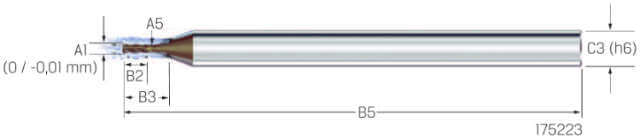 Kleinstfräser VHM MIKRON, CrazyMill Cool Micro, 3 × A1, eXedur SNP