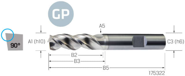 Schaftfräser VHM PREMUS GP, GP, lang, beschichtet, HB
