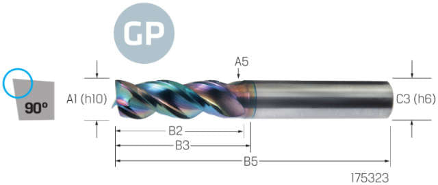 Schaftfräser VHM PREMUS GP, GP, lang, DLC, HA