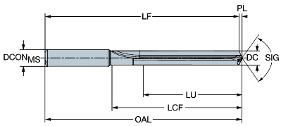 CoroDrill® 400 Vollhartmetallbohrer SANDVIK, 400.1-0500-030A1-NM N1BU