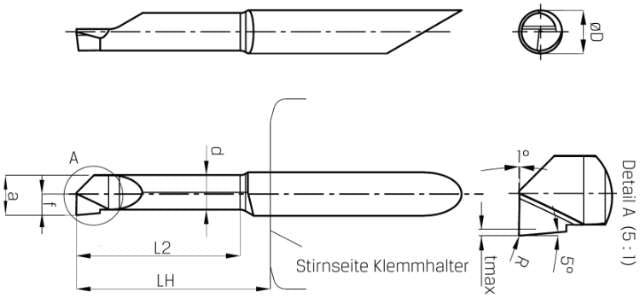 Zubehör für Spindelwerkzeug SWISS TOOLS, Schneideinsatz für Micro-Ausdrehkopf