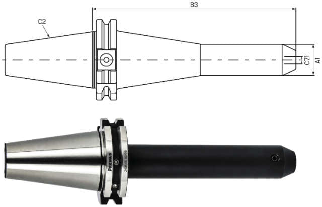 Weldon-Spannfutter PREMUS, Form AD/AF, überlang, G2,5 bei 25.000 1/min