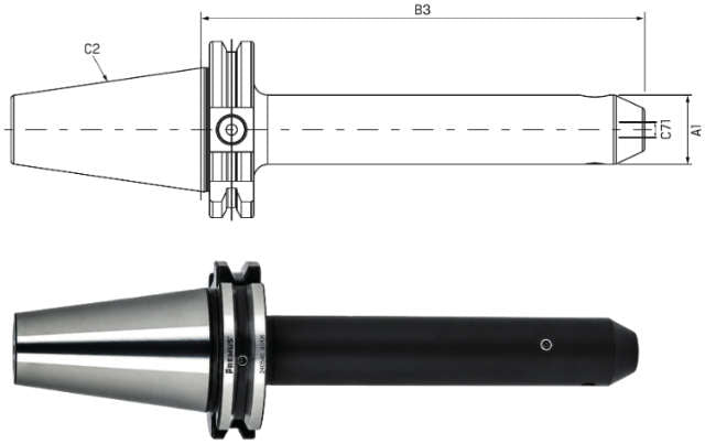 Weldon-Spannfutter PREMUS, Form AD/AF, überlang, mit Kühlkanalbohrungen, G2,5 bei 25.000 1/min