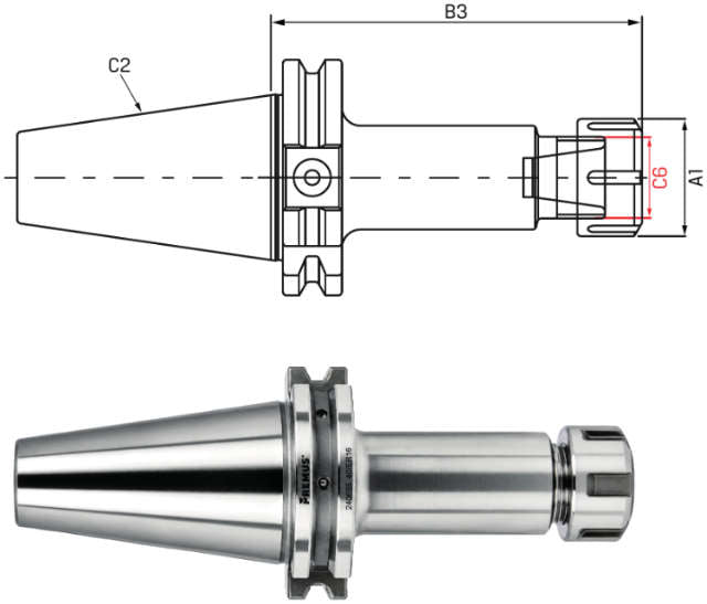 Spannzangenfutter ER PREMUS, Form AD/AF, lang, G2,5 bei 25.000 1/min