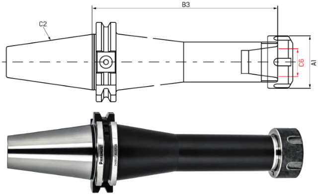 Spannzangenfutter ER PREMUS, Form AD/AF, überlang, G2,5 bei 25.000 1/min