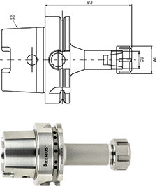 Spannzangenfutter ER PREMUS, lang, G2,5 bei 25.000 1/min