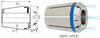 Spannzange ER-HPDD FAHRION, Präzisions-Spannzangen, Protect 471E GERC40-HPDD, Spannbereich 10,0 - 25,0 mm