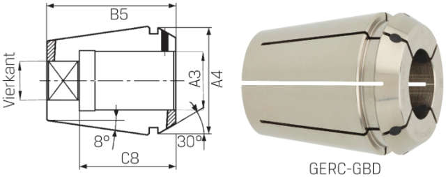 Gewindebohr-Spannzange ER-GBD FAHRION, Gewindebohrspannzange, Protect, 4537E GERC32-GBD
