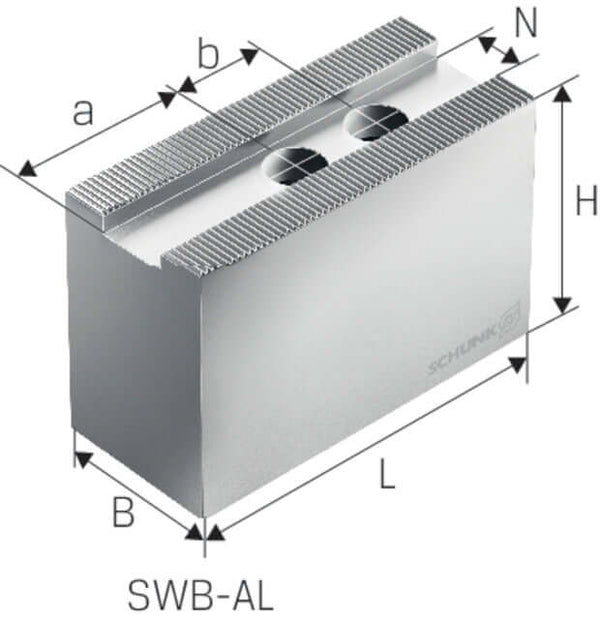 Drehfutterbacken-Satz SCHUNK,  Aluminium, Typ SWB-AL