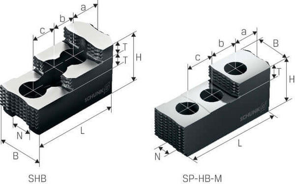 Drehfutterbacken-Satz SCHUNK, Stahl, Typ SHB / SP-HB-M