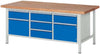 Werkbank RAU, (mit 5 Schubladen, 2 Türen), Tiefe 900 mm
