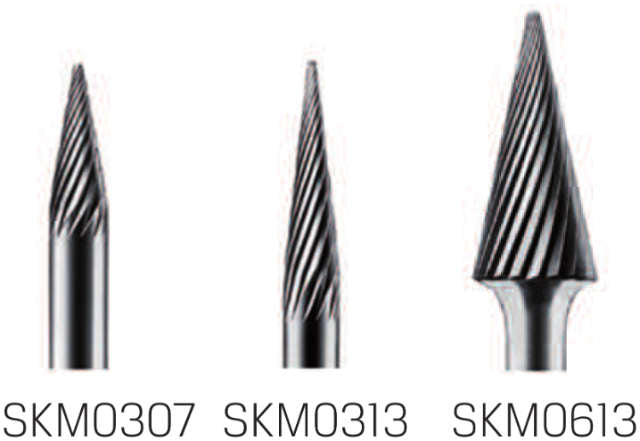 HM-Kleinfrässtift PRETEC, Spitzkegelform kreuzverzahnt Z=4