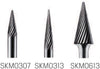 HM small milling cutter PRETEC, pointed cone shape standard toothing Z=3