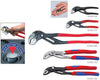 Wasserpumpenzange KNIPEX, Cobra poliert mit Einhandverstellung und kunststoffüberzogenen Griffen XL/XXL