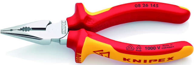 VDE-Spitzkombizange KNIPEX, verchromt, mit Mehrkomponenten-Hülle