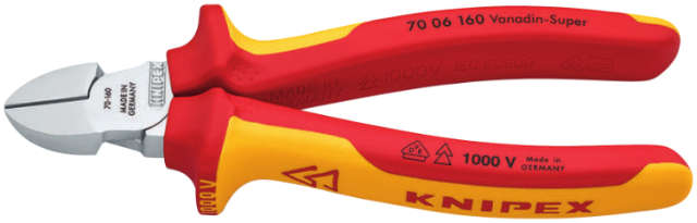 VDE-Seitenschneider KNIPEX, verchromt mit Mehrkomponentenhülle