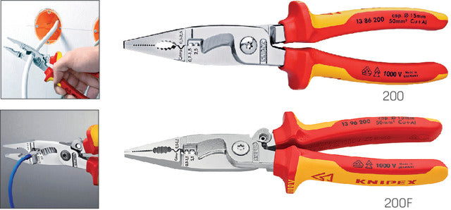 VDE-Installationszange KNIPEX, verchromt mit Mehrkomponentenhülle