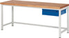 Ergonomic Workbench PRETEC, Depth 700 mm, Frame RAL 7035 light grey / Fittings RAL 7016 anthracite grey