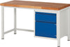 Ergonomische Werkbank PRETEC, Tiefe 700 mm, Gestell RAL 7035 lichtgrau / Einbauten RAL 7016 anthrazitgrau