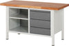 Ergonomische Werkbank PRETEC, Tiefe 700 mm, Gestell RAL 7035 lichtgrau / Einbauten RAL 7016 anthrazitgrau